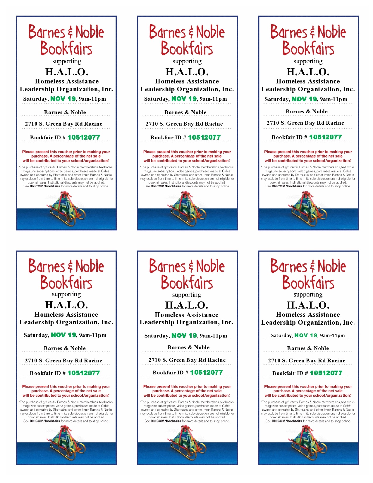 HOL Bookfair 6 Vouchers Color 2011 HALO The Prairie SchoolThe HOL Bookfair 6 Vouchers Color 2011 HALO The Prairie SchoolThe