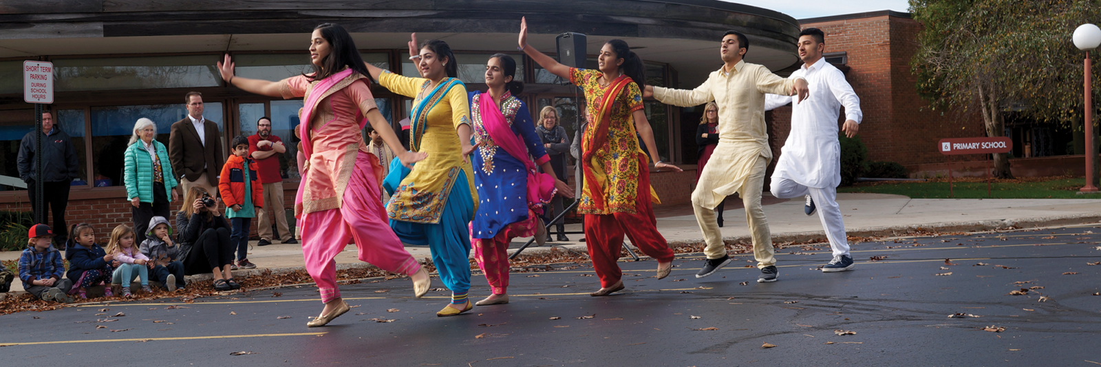 Students dancing during Prairie’s celebration of Diwali.